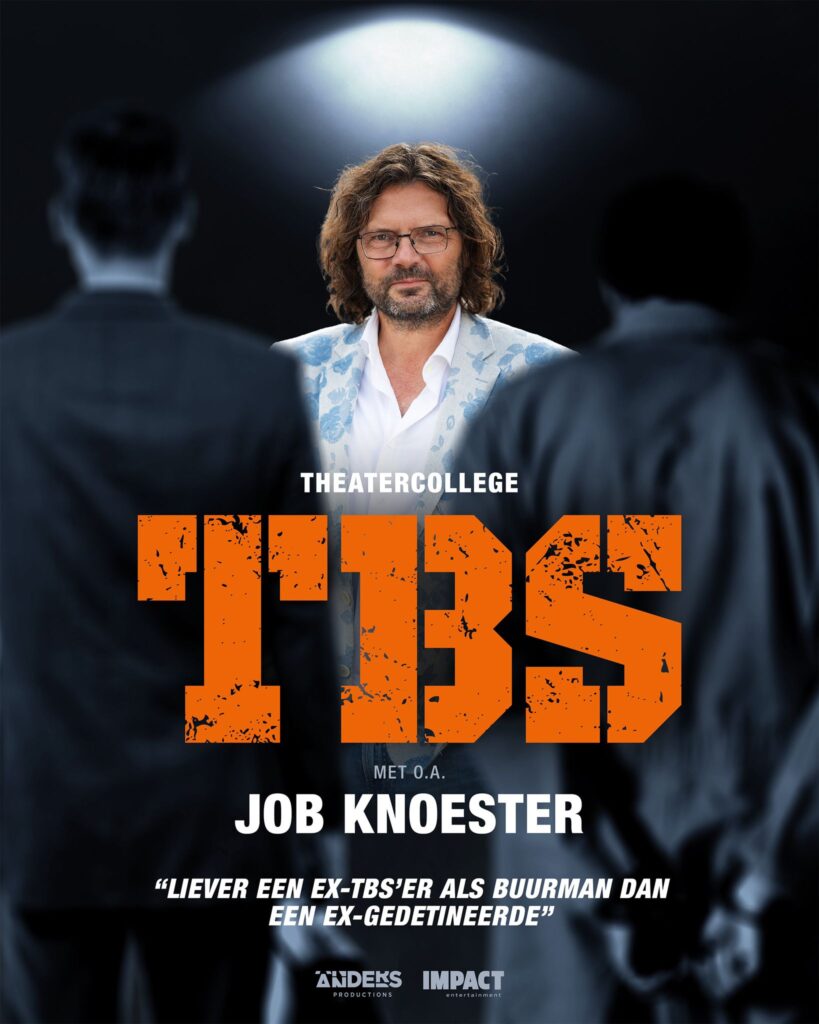 Portret van Job Knoester met aankondiging van de landelijke theatershow over TBS.